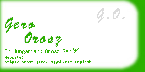 gero orosz business card